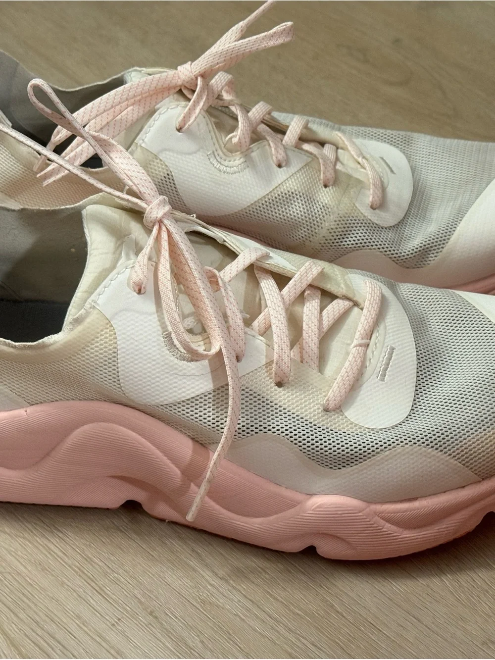 Sorel Women’s Cream/Pink Sneakers with Orange Outsoles